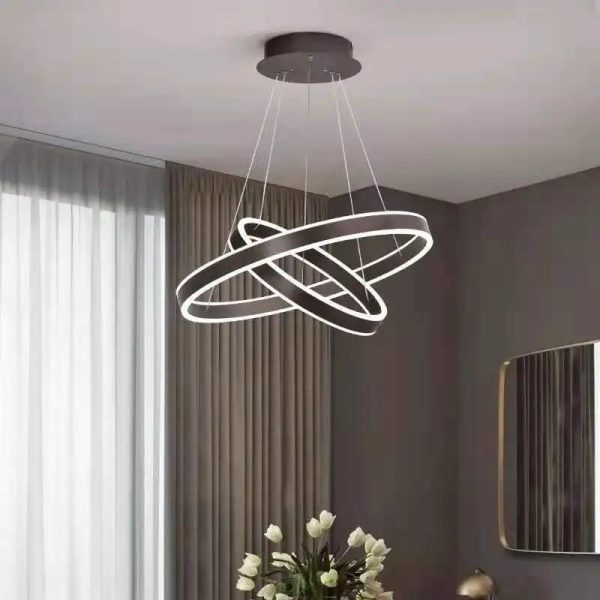 Lustr Led Design Modern Circular Dm Bk Negru Dmliving