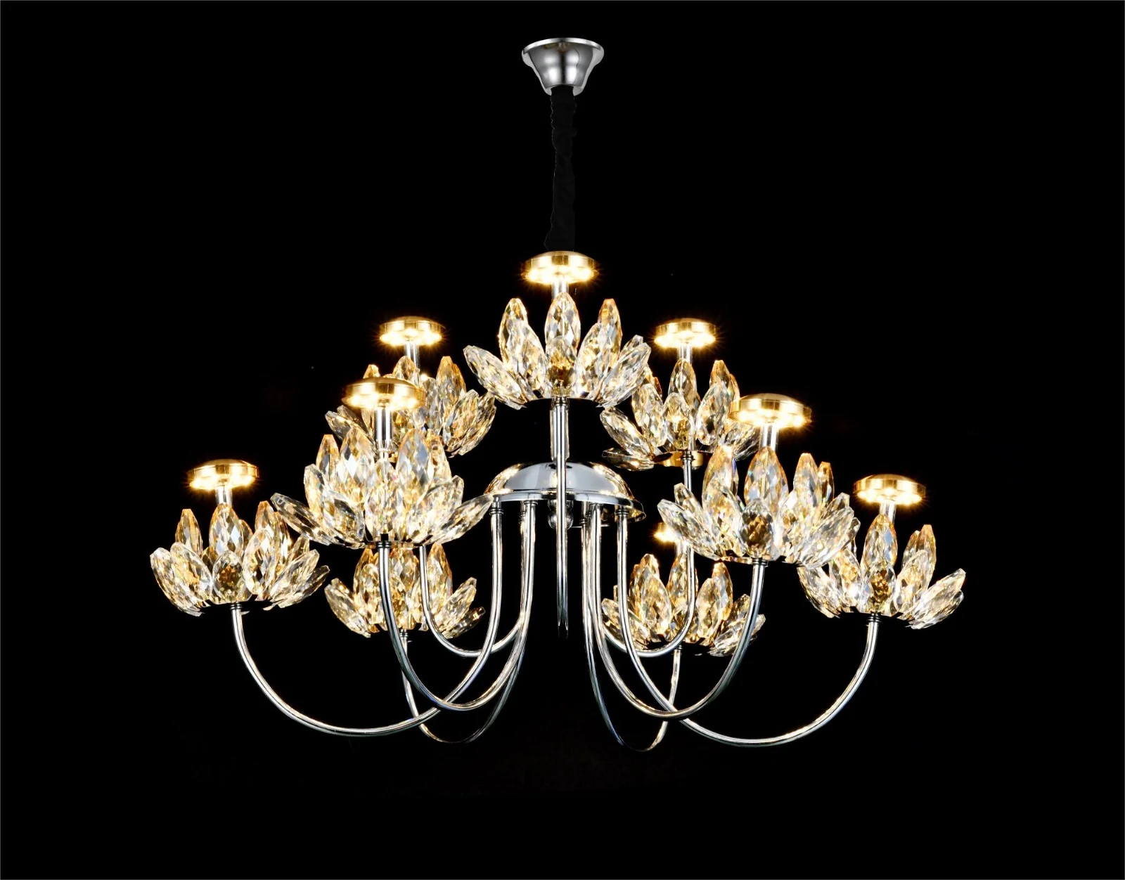 Candelabru LED DM Living Model 3531 8 4 Textura Cristal Metal 48W