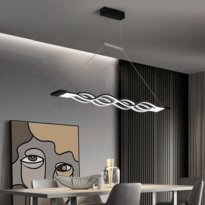 Lustră modernă LED suspendată, design minimalist , iluminat decorativ pentru sufragerie, masa de dining sau bucătărie DM 1770-4-BK