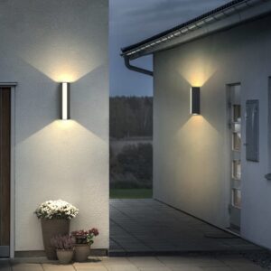 Aplică LED de fațadă cu iluminare modernă din 3 surse, Negru