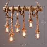 Lustră Rusticǎ Inovatoare cu Detalii din Lemn și Frânghie, 6 Surse de Iluminare – O Alegere Premium pentru Iluminat Elegant și Natural