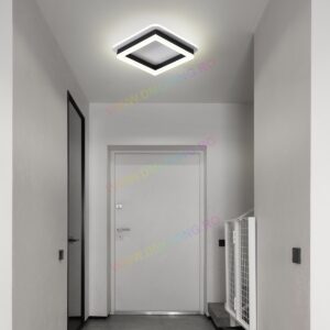 Lustră LED, design geometric si iluminare eficientă, 50W 6081F-BK, Negru
