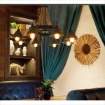 Lustră Elegantă Design Rustic cu 8 Surse de Iluminare – Iluminat de Lux pentru Locuințe și Camere Contemporane