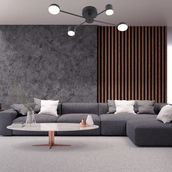 Lustră LED Premium Negru DM9029-4 – Iluminare Reglabilă Și Control Prin Telecomandă, Perfectă Pentru Dormitor Elegant