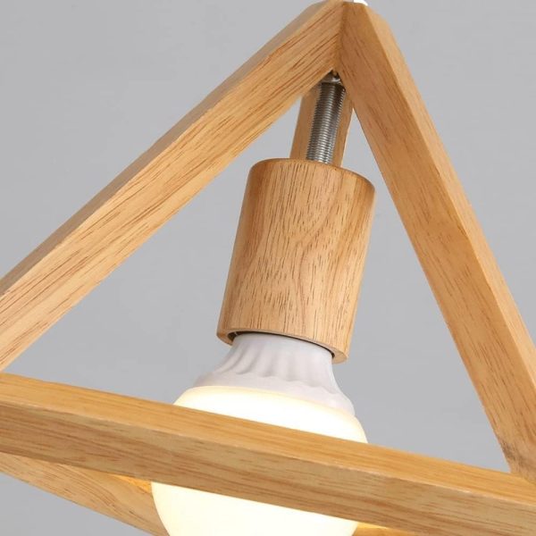 Lustră Premium Suspendată Geometrică DM8261-3 – Design Din Lemn Și Iluminat Modern, Ideală Pentru Spații Contemporane