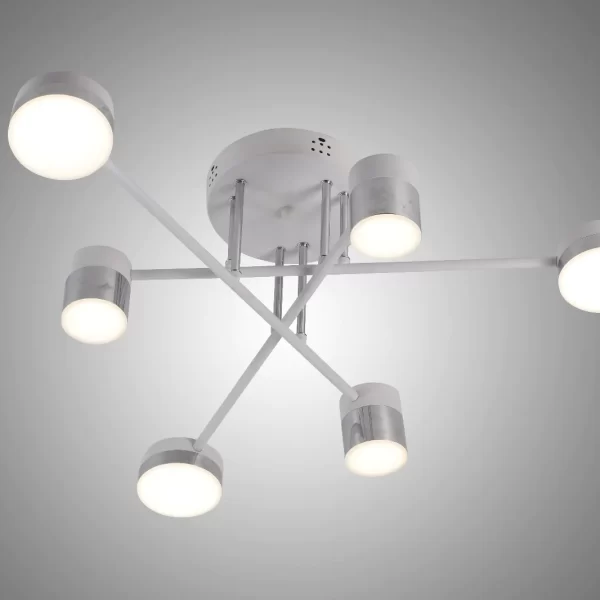 Lustră LED modernă cu 6 surse de iluminare  DM9031-6, Alb/Gri