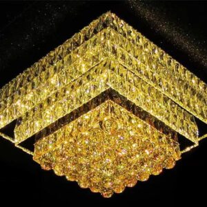 Candelabru LED, iluminat stil piramidal, DM112/600×600, Auriu