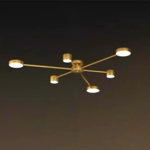 Lustra LED Luxury, DM9029-6, Cu Telecomanda, 3 Tipuri De Lumina, Intensitate Reglabila, 72W, Auriu