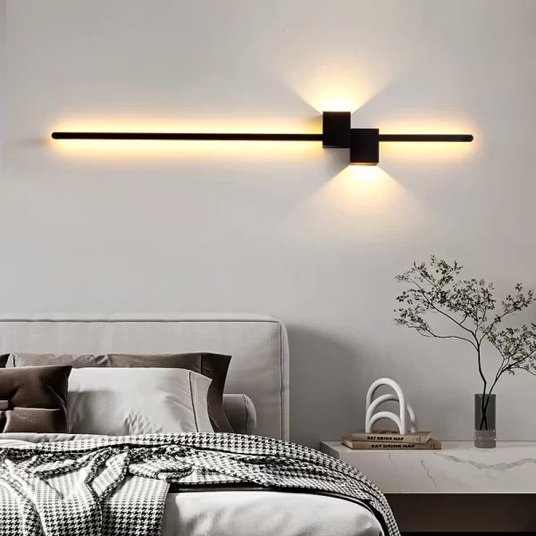 Aplica LED Modernă DM118/100, 38W, Negru – Design Minimalist cu 3 Opțiuni de Lumină pentru Birou și Living