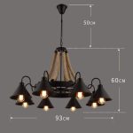 Pendul rustic cu 6 surse de iluminare, design autentic – DM8414-6 – Perfect pentru un decor natural și plin de căldură.