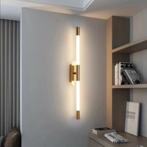 Aplica LED de perete, design cilindric cu iluminare eficientă, DM9208, Auriu