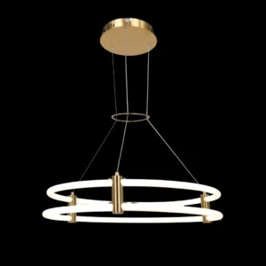 Pendul contemporan, design elegant cu iluminare circulară, DM80010, Auriu