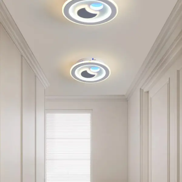 Lustră LED, design contemporan DM 9113-240, 3 Tipuri De Lumina, 60W, Alb/Gri