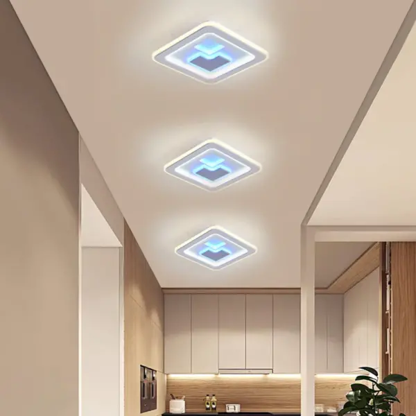 Lustră LED, design contemporan DM 9114-240, 3 Tipuri De Lumina, 74W, Alb/Gri
