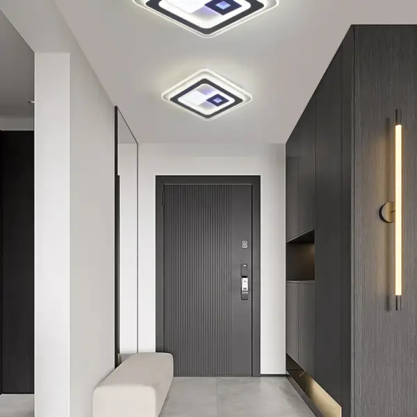 Lustră LED, design contemporan DM9065-240, 3 Tipuri De Lumina, 100W, Alb/Negru