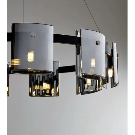 Lustra LED , design metalic pentru un decor elegant, 60cm DM01-6/600C Negru