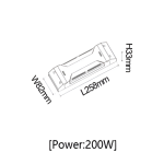 Transformator de Tensiune Premium cu Sina Magnetică Aplicată, DU200E, 200W, Negru – O opțiune impecabilă pentru iluminatul contemporan.
