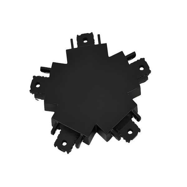 Conector Forma Stea pentru Sina Magnetică Aplicată, C9, Negru – O alegere modernă pentru proiecte de iluminat premium.