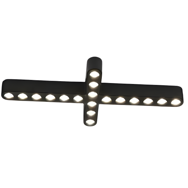 Grilă LED cu Sina Magnetică Aplicată, Lumina Neutră, 18W, Model S13, Negru – O Soluție Elegantă pentru Spații Contemporane