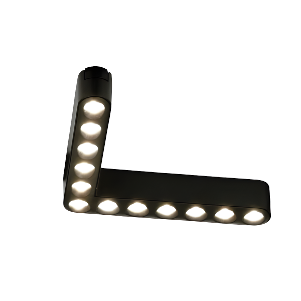 Grilă LED Colț cu Sina Magnetică Aplicată, Lumina Neutră, 12W, Model S15, Negru – Un Design Elegant pentru Spații Contemporane