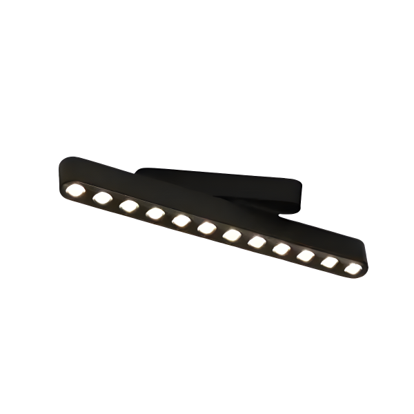 Grilă LED Reglabilă cu Sina Magnetică Aplicată, Lumina Neutră, 12W, Model S7, Negru – Soluție Versatilă pentru Iluminat Modern