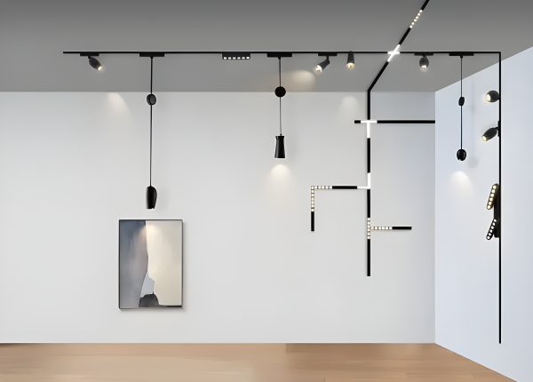 Grilă LED cu Sina Magnetică Aplicată, Lumina Neutră, 18W, Model S13, Negru – O Soluție Elegantă pentru Spații Contemporane