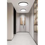 Plafoniera LED IP44 40W Ultra Slim Grosime 2.1cm D40cm 6500K 4000lm DMDS01-400MM-40W Negru