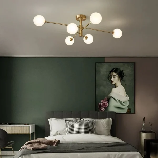 Lustra DMLiving, Model DM4883-6, Cu Abajururi, 6 X G9, Auriu
