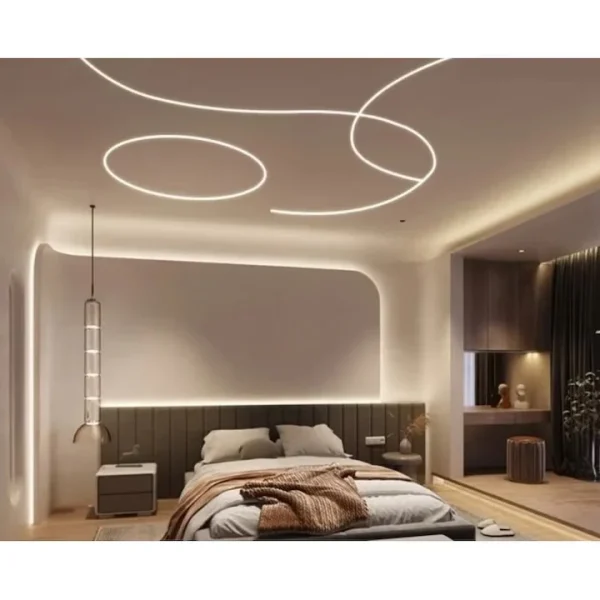 Profil LED Incastrat Pentru Finisaj Glet, Flexibil, Lungime 2m, Latime 1.3cm